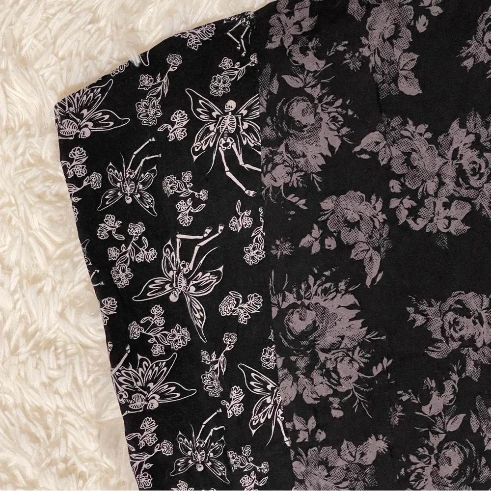 Cosmic Aura Black Lace Handkerchief Hem Mini Dress Goth Skulls Witchy Medium - Picture 9 of 13